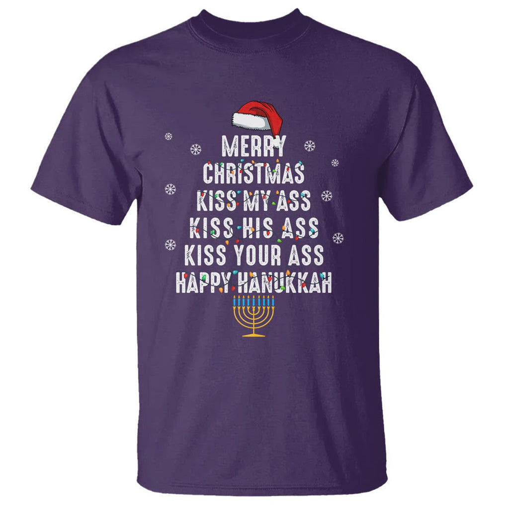 Merry Christmas Kiss My Ass His Ass Your Ass Happy Hanukkah T Shirt TS02 Purple Printyourwear