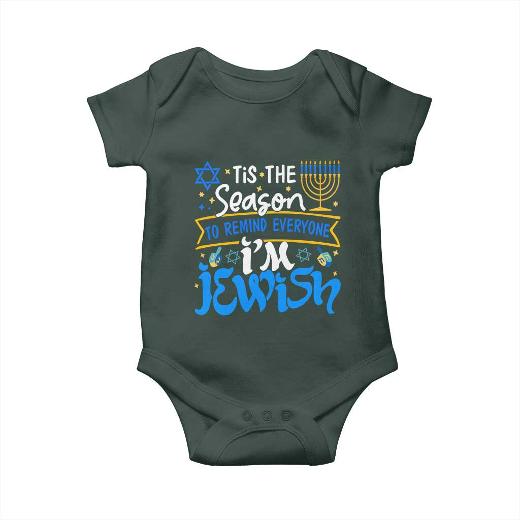 Funny Jewish Hanukkah Baby Onesie Tis The Season To Remind Everyone Im Jewish TS02 Print Your Wear