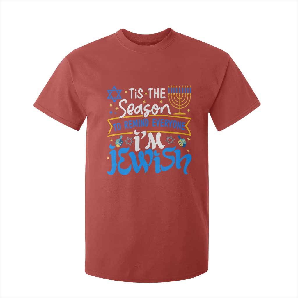 Funny Jewish Hanukkah T Shirt For Kid Tis The Season To Remind Everyone Im Jewish TS02 Red Print Your Wear