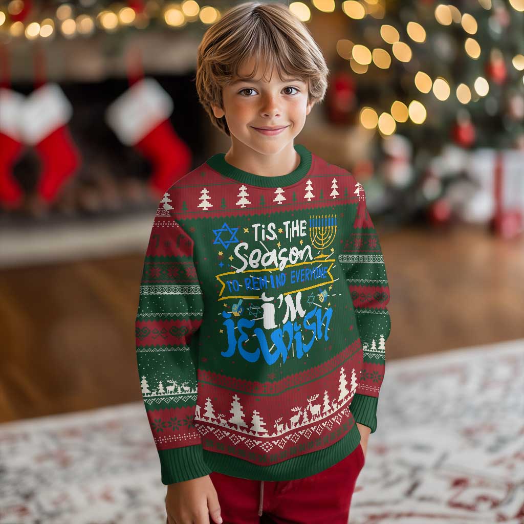 Funny Jewish Hanukkah Ugly Christmas Sweater Tis The Season To Remind Everyone Im Jewish TS02 Christmas Print Your Wear