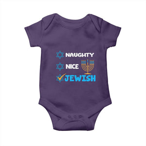 Funny Jewish Hanukkah Baby Onesie Nice Naughty Jewish Menorah Hanukkiah Chanukah Ugly TS02 Purple Print Your Wear