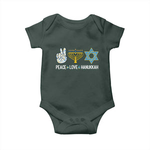 Peace Love Hanukkah Baby Onesie Retro Chanukah Jewish Menorah Star of David TS02 Print Your Wear