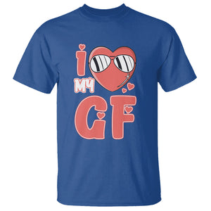 Valentine Matching Couple T Shirt I Love My GF Girfriend Red Heart for Husband Boyfriend TS02 Royal Blue Printyourwear