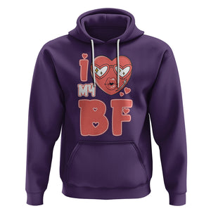 Valentine Matching Couple Hoodie I Love My BF Boyfriend Red Heart for Wife Girlfriend TS02 Purple Printyourwear