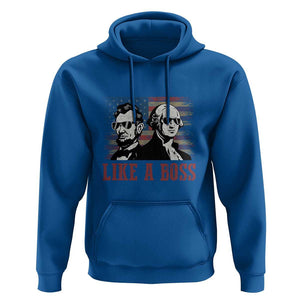 George Washington Abraham Lincoln Hoodie Like A Boss US Presidents Retro American Flag TS02 Royal Blue Print Your Wear