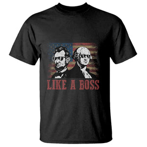 George Washington Abraham Lincoln T Shirt Like A Boss US Presidents Retro American Flag TS02 Black Print Your Wear