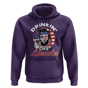 Abraham Lincoln Hoodie Drinking Like Lincoln Abe American Flag TS02 Purple Print Your Wear