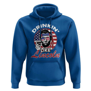 Abraham Lincoln Hoodie Drinking Like Lincoln Abe American Flag TS02 Royal Blue Print Your Wear