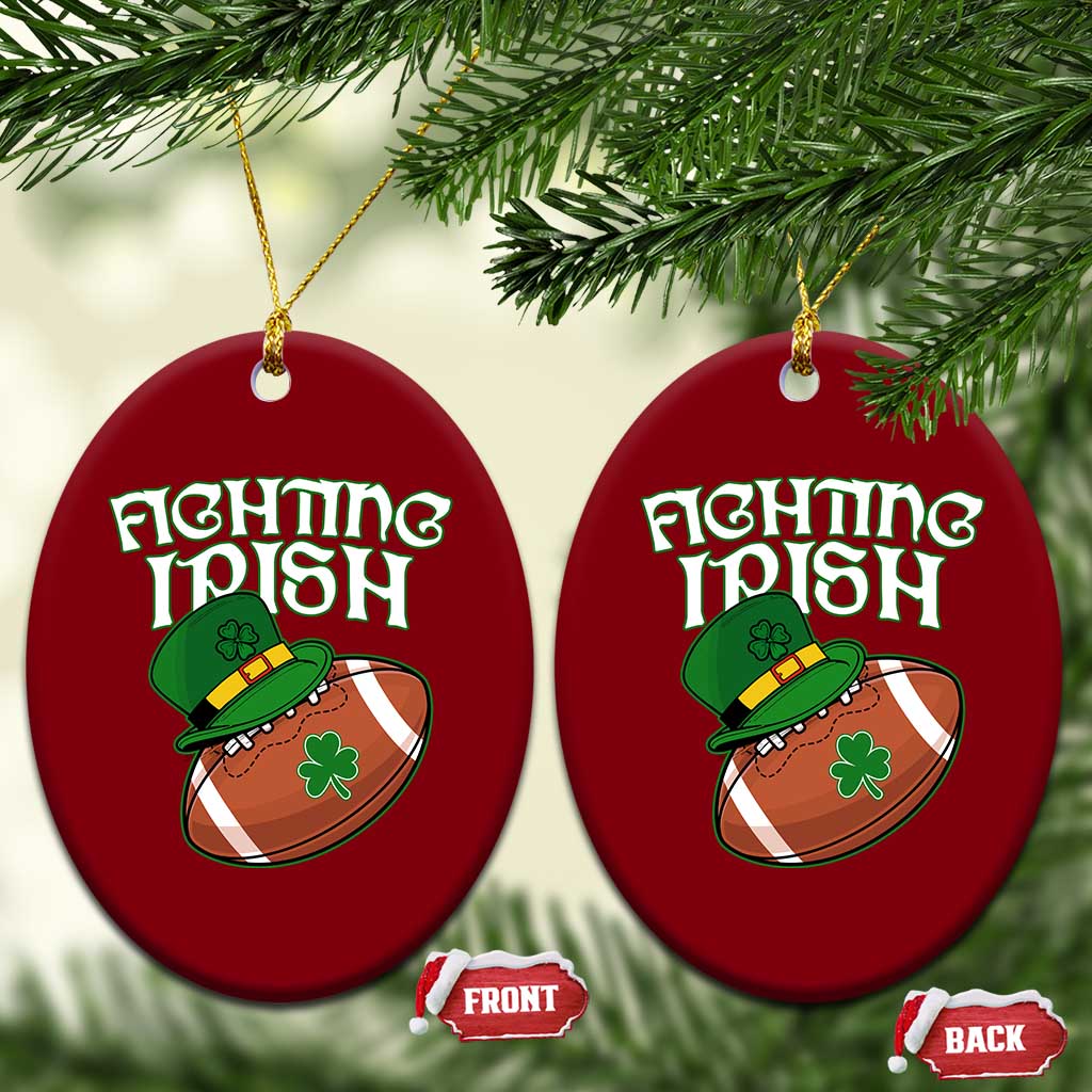 Fighting Irish Ceramic Ornament Football Shamrock St Patricks Spirit Classic Vintage TS02 Print Your Wear