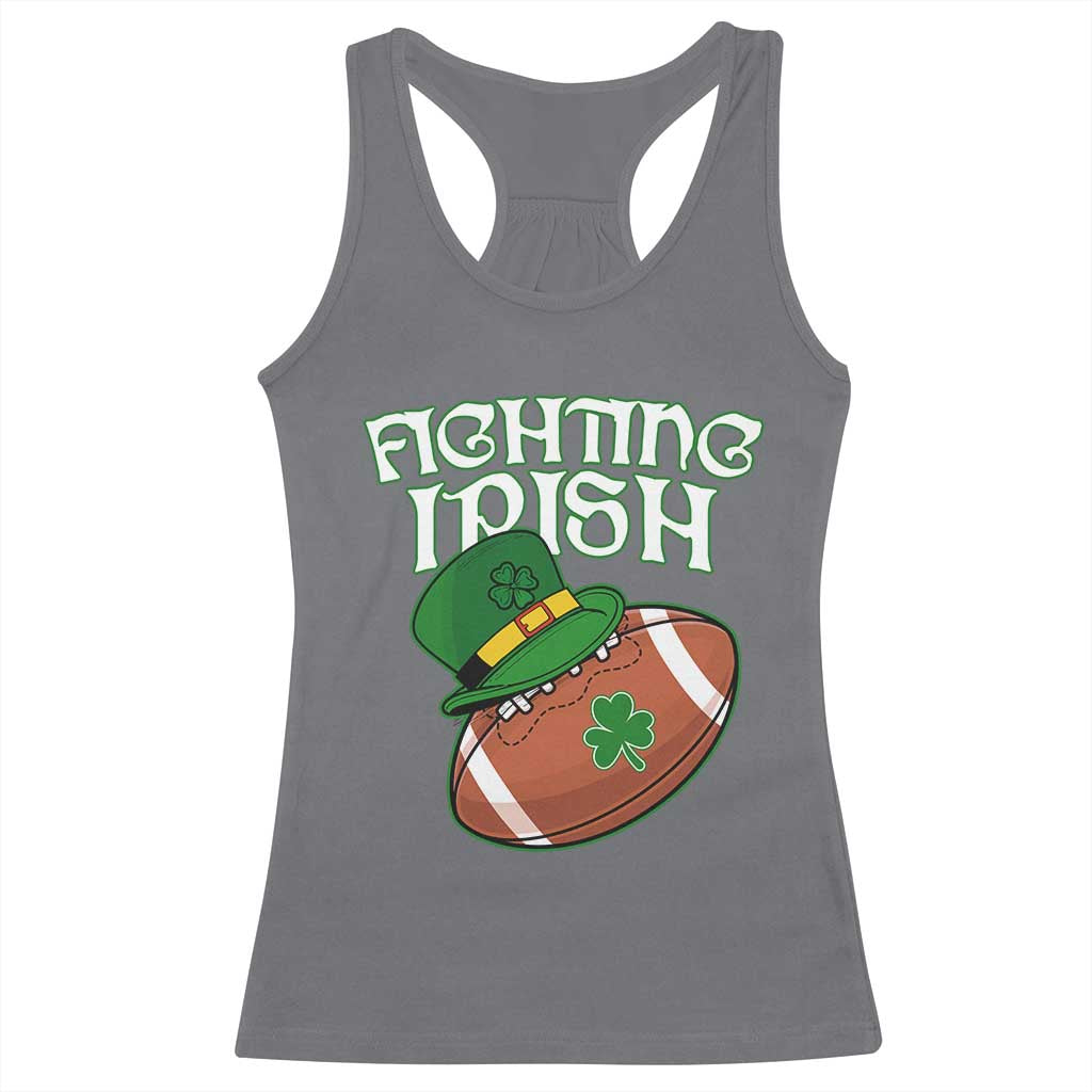 Fighting Irish Racerback Tank Top Football Shamrock St Patricks Spirit Classic Vintage TS02 Charcoal Print Your Wear