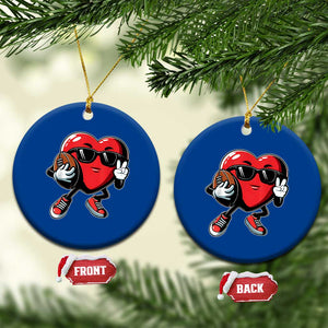Valentines Day Heart Playing Football Ceramic Ornament Cute Gift for Sports Lovers TS02 1pc Blue Print Your Wear