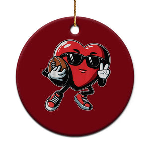 Valentines Day Heart Playing Football Ceramic Ornament Cute Gift for Sports Lovers TS02 1pc Red Print Your Wear