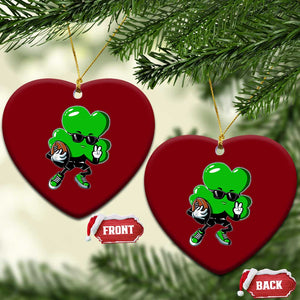 St Patricks Day Shamrock Playing Football Ceramic Ornament Cute Gift for Sports Lovers TS02 Print Your Wear