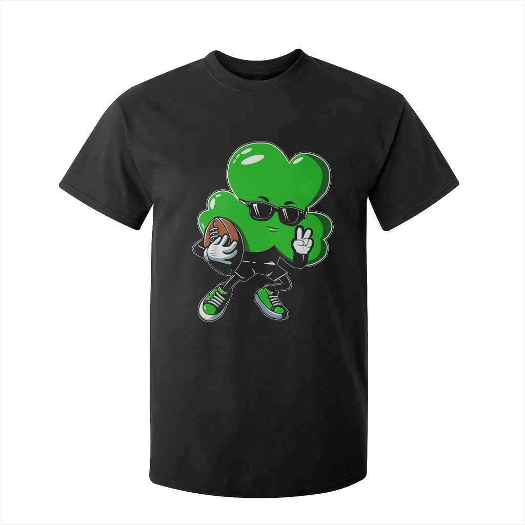 St Patricks Day Shamrock Playing Football T Shirt For Kid Cute Gift for Sports Lovers TS02 Black Print Your Wear