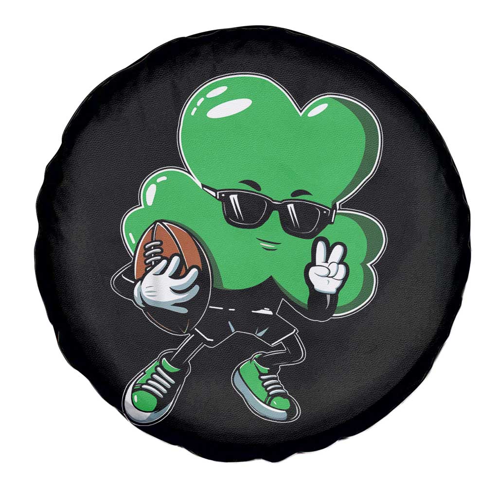 St Patricks Day Shamrock Playing Football Spare Tire Cover Cute Gift for Sports Lovers TS02 Print Your Wear