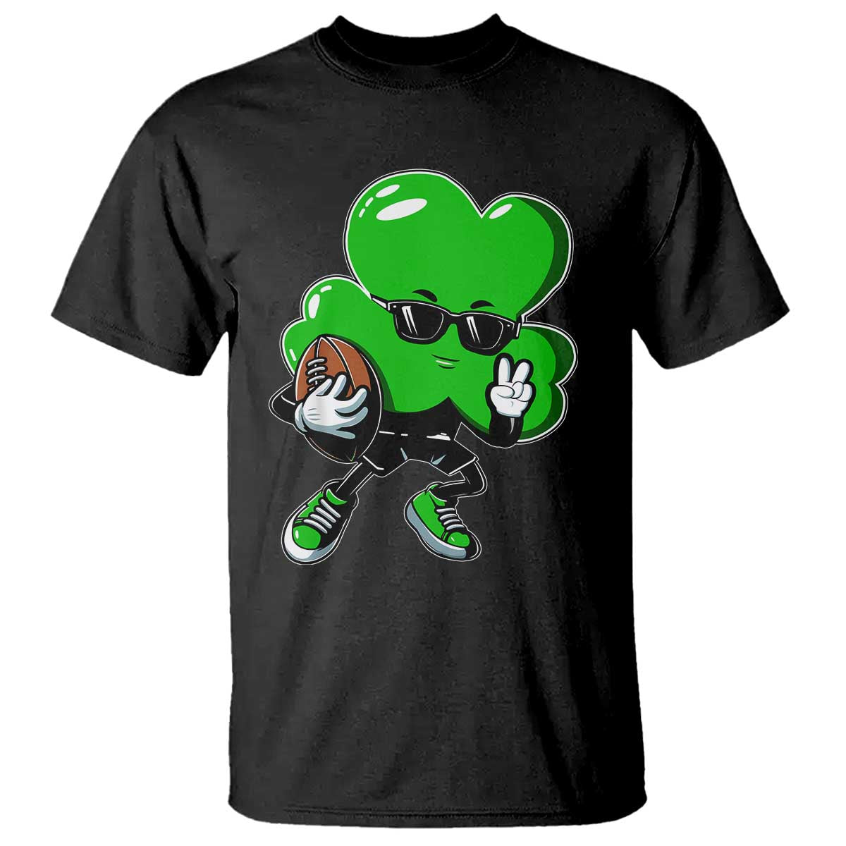 St Patricks Day Shamrock Playing Football T Shirt Cute Gift for Sports Lovers TS02 Black Print Your Wear