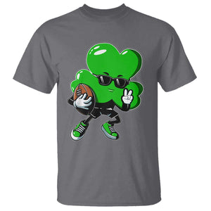 St Patricks Day Shamrock Playing Football T Shirt Cute Gift for Sports Lovers TS02 Charcoal Print Your Wear