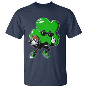 St Patricks Day Shamrock Playing Football T Shirt Cute Gift for Sports Lovers TS02 Navy Print Your Wear