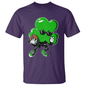 St Patricks Day Shamrock Playing Football T Shirt Cute Gift for Sports Lovers TS02 Purple Print Your Wear
