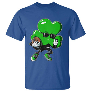 St Patricks Day Shamrock Playing Football T Shirt Cute Gift for Sports Lovers TS02 Royal Blue Print Your Wear