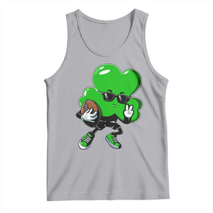 St Patricks Day Shamrock Playing Football Tank Top Cute Gift for Sports Lovers TS02 Athletic Heather Print Your Wear