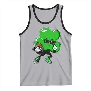 St Patricks Day Shamrock Playing Football Tank Top Cute Gift for Sports Lovers TS02 Athletic Heather Black Print Your Wear