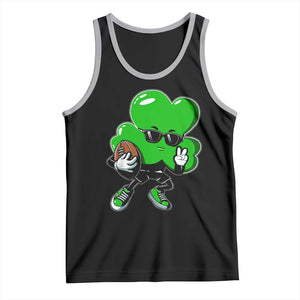 St Patricks Day Shamrock Playing Football Tank Top Cute Gift for Sports Lovers TS02 Black Athletic Heather Print Your Wear