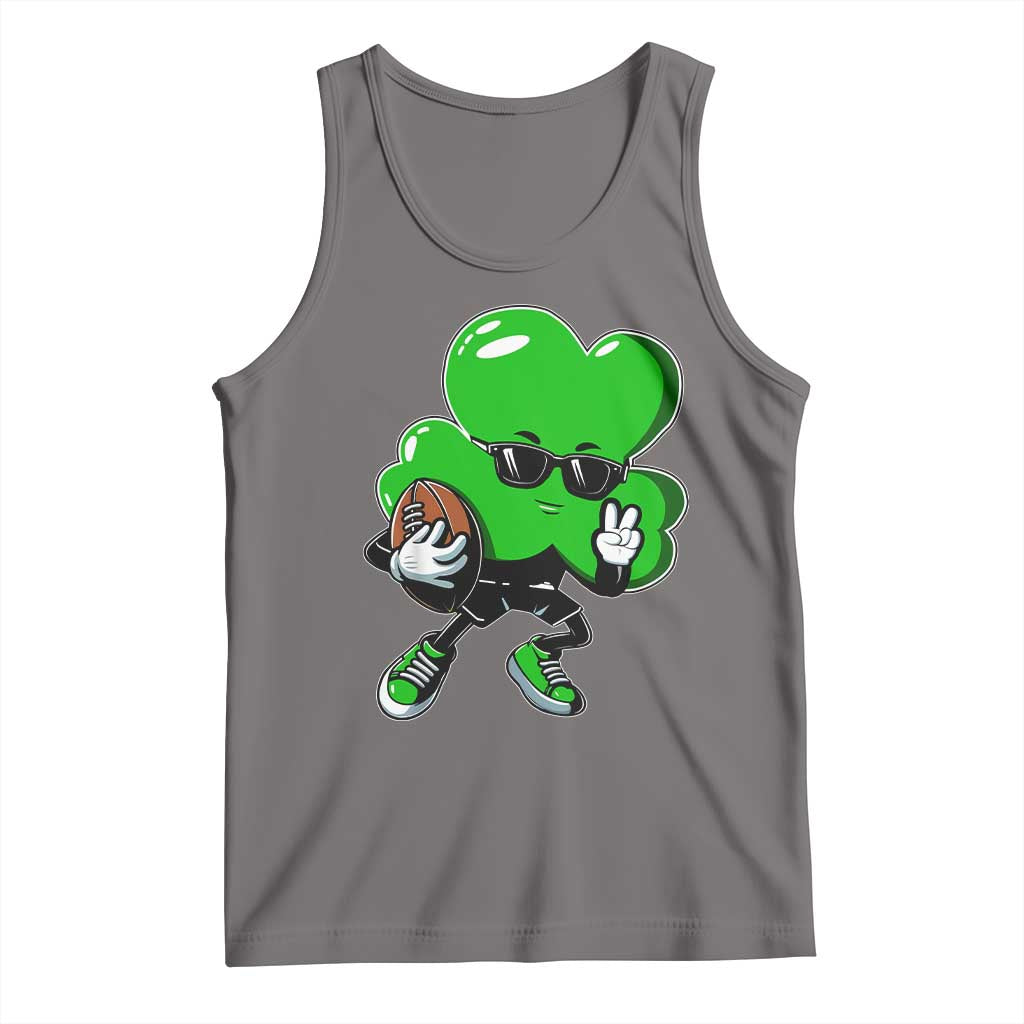 St Patricks Day Shamrock Playing Football Tank Top Cute Gift for Sports Lovers TS02 Deep Heather Print Your Wear