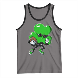 St Patricks Day Shamrock Playing Football Tank Top Cute Gift for Sports Lovers TS02 Deep Heather Black Print Your Wear