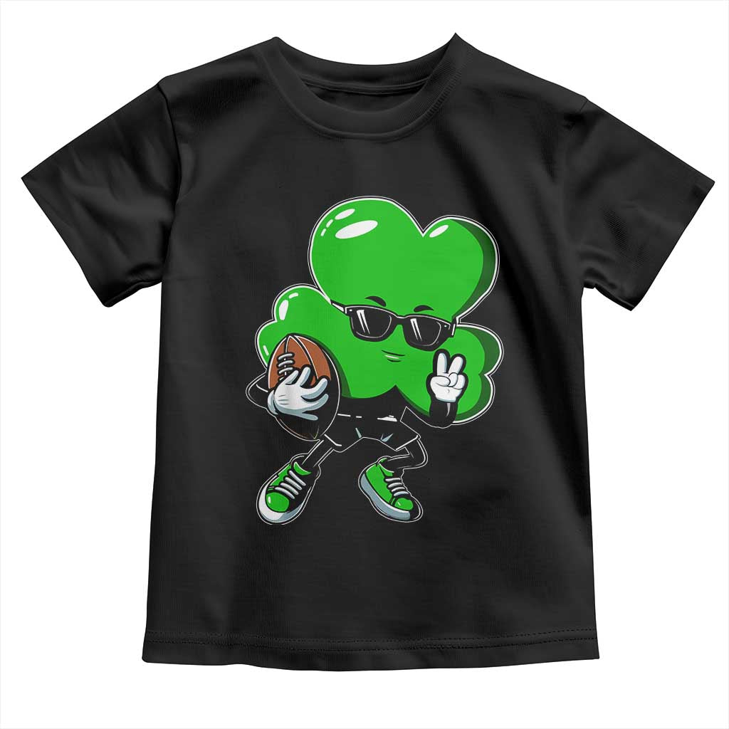 St Patricks Day Shamrock Playing Football Toddler T Shirt Cute Gift for Sports Lovers TS02 Black Print Your Wear