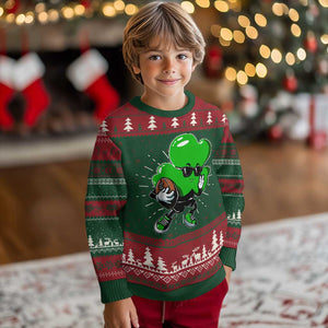 St Patricks Day Shamrock Playing Football Knit Sweatshirt Cute Gift for Sports Lovers TS02 Christmas Print Your Wear