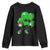 St Patricks Day Shamrock Playing Football Youth Sweatshirt Cute Gift for Sports Lovers TS02 Black Print Your Wear