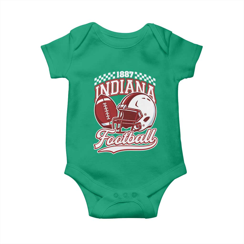 Indiana Pride Football Lover Baby Onesie Retro IN for Sport Fans TS02 Irish Green Print Your Wear