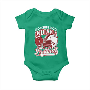 Indiana Pride Football Lover Baby Onesie Retro IN for Sport Fans TS02 Irish Green Print Your Wear