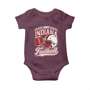 Indiana Pride Football Lover Baby Onesie Retro IN for Sport Fans TS02 Maroon Print Your Wear