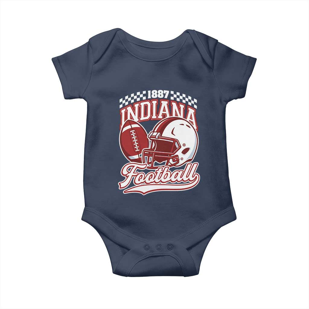 Indiana Pride Football Lover Baby Onesie Retro IN for Sport Fans TS02 Navy Print Your Wear