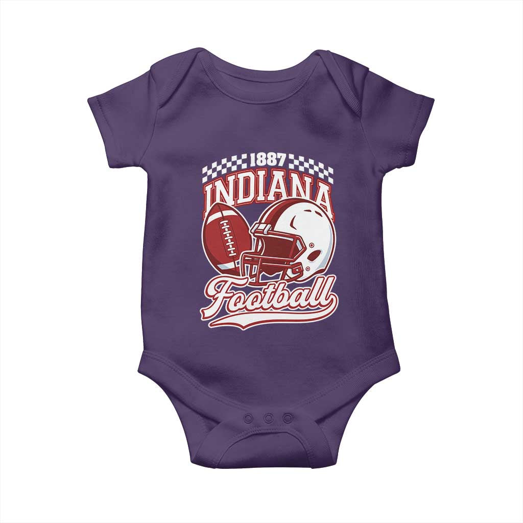 Indiana Pride Football Lover Baby Onesie Retro IN for Sport Fans TS02 Purple Print Your Wear