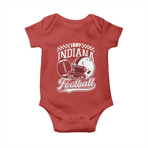 Indiana Pride Football Lover Baby Onesie Retro IN for Sport Fans TS02 Red Print Your Wear