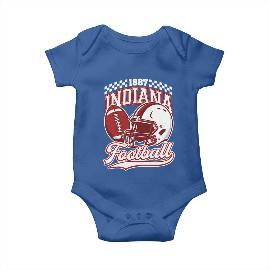 Indiana Pride Football Lover Baby Onesie Retro IN for Sport Fans TS02 Royal Blue Print Your Wear