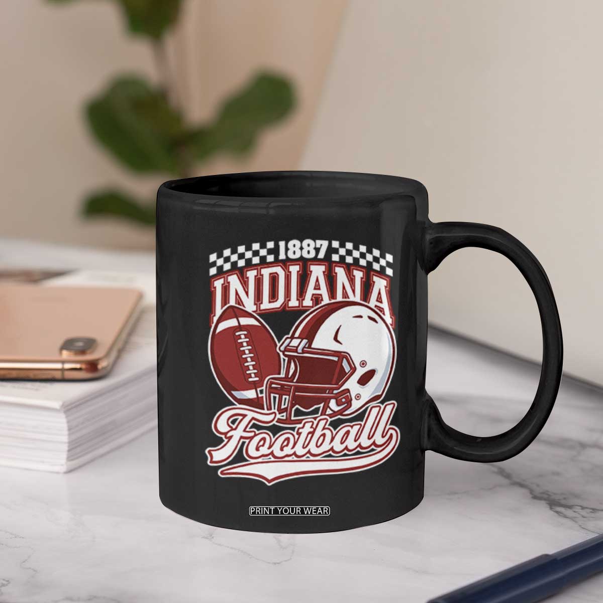Indiana Pride Football Lover Coffee Mug Retro IN for Sport Fans TS02 Print Your Wear
