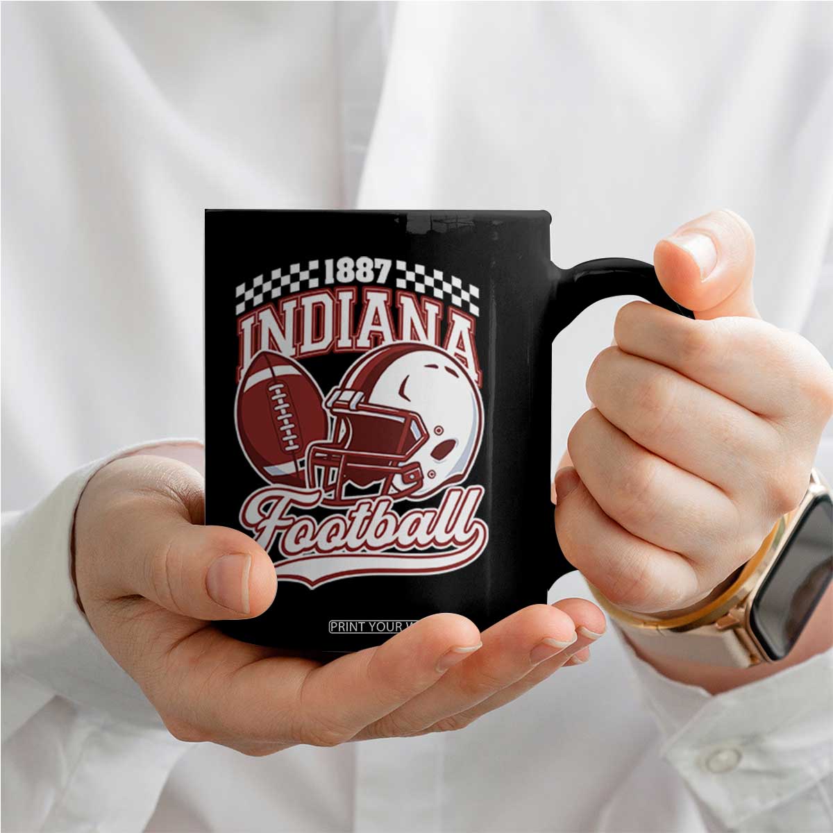 Indiana Pride Football Lover Coffee Mug Retro IN for Sport Fans TS02 Print Your Wear