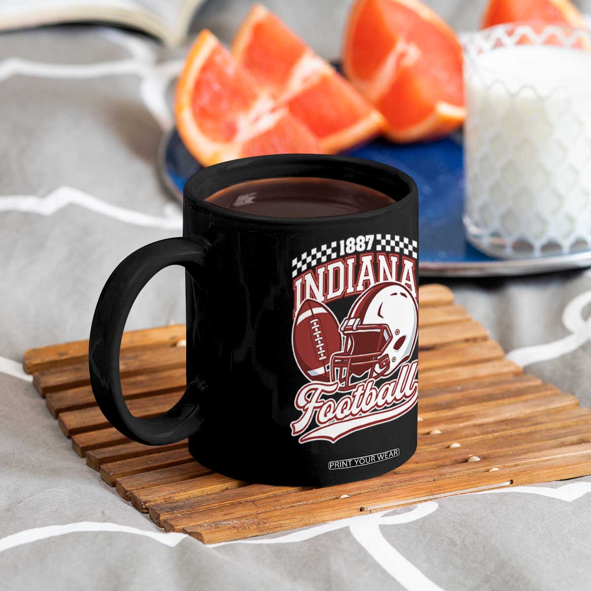 Indiana Pride Football Lover Coffee Mug Retro IN for Sport Fans TS02 Print Your Wear