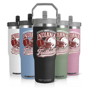 Indiana Pride Football Lover Flip Straw Tumbler Retro IN for Sport Fans TS02 Print Your Wear