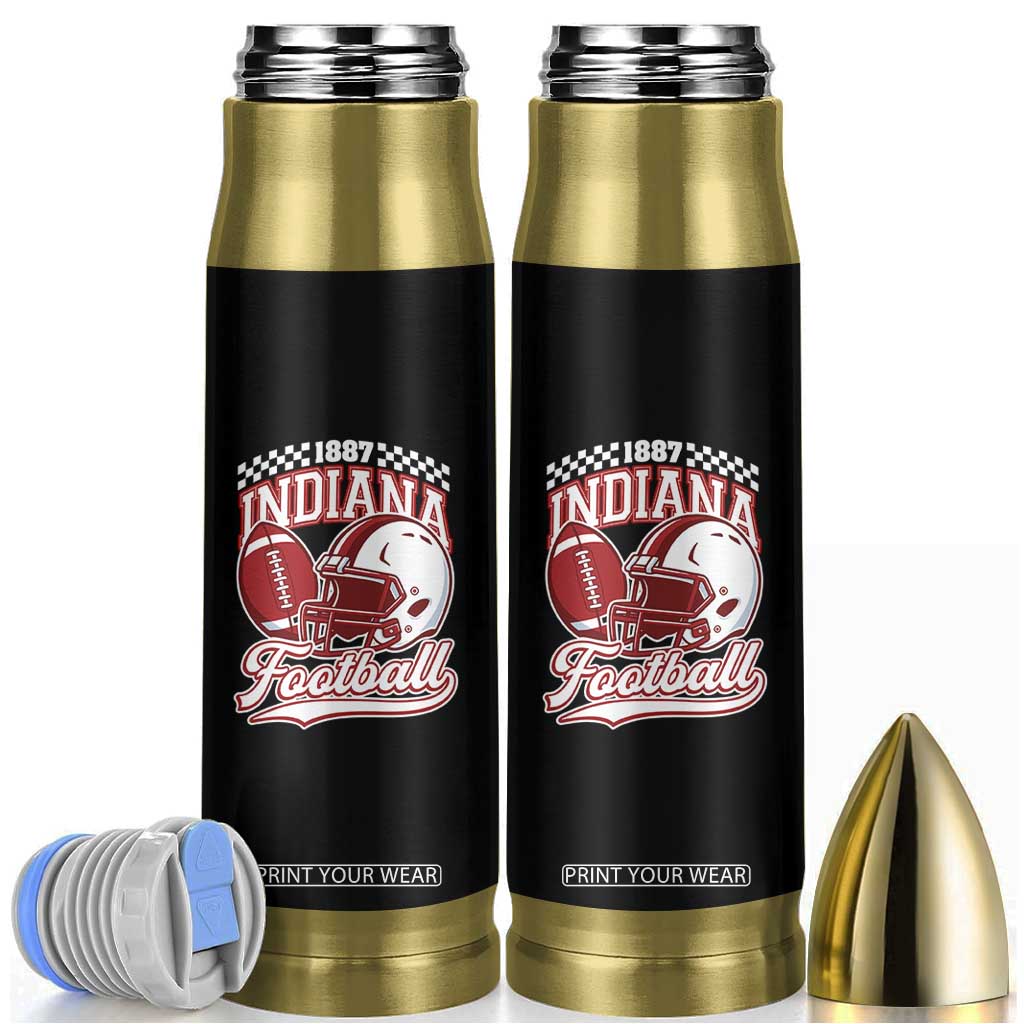 Indiana Pride Football Lover Bullet Tumbler Retro IN for Sport Fans TS02 Black Print Your Wear