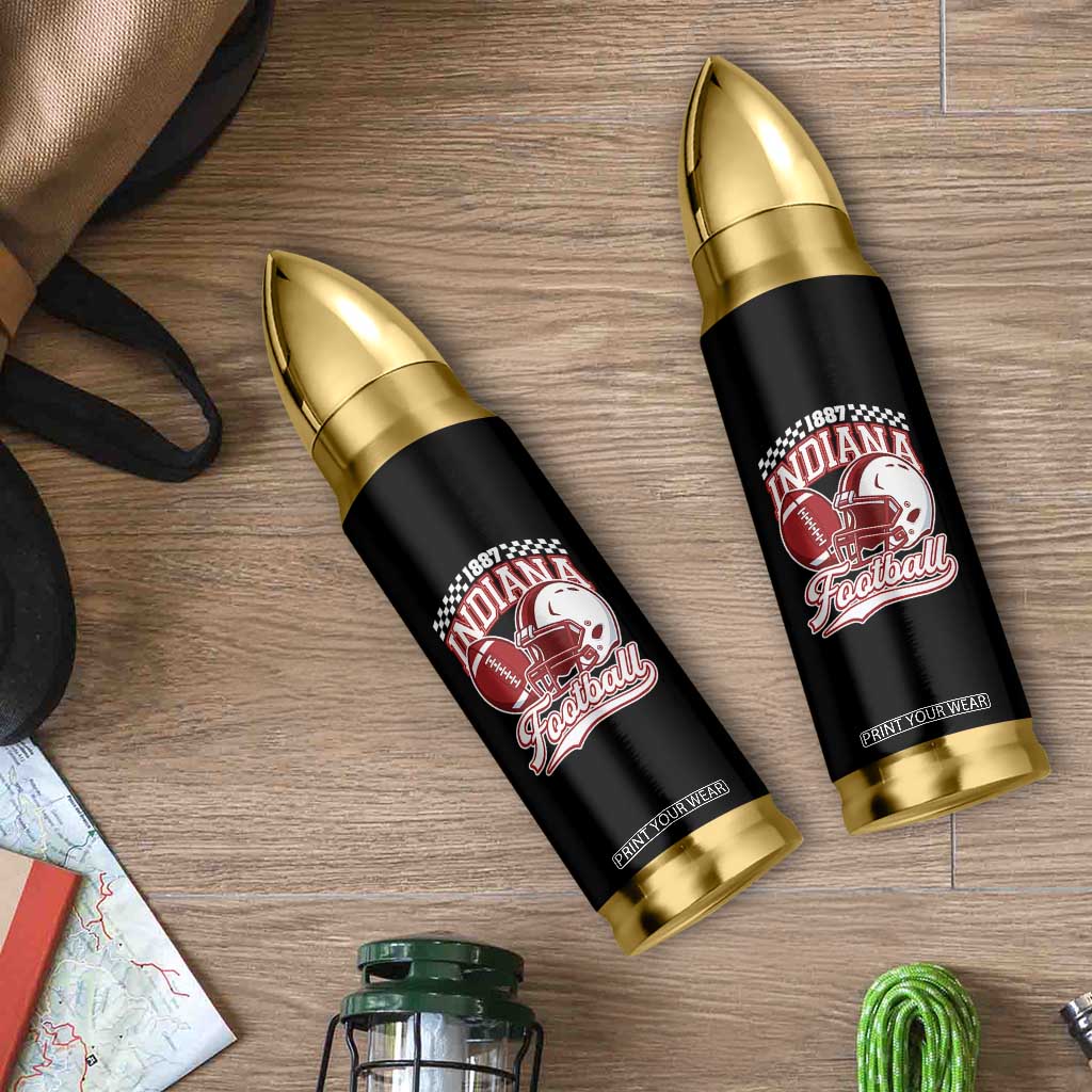 Indiana Pride Football Lover Bullet Tumbler Retro IN for Sport Fans TS02 Print Your Wear