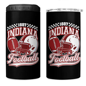 Indiana Pride Football Lover 4 in 1 Can Cooler Tumbler Retro IN for Sport Fans TS02 One Size: 16 oz Black Print Your Wear