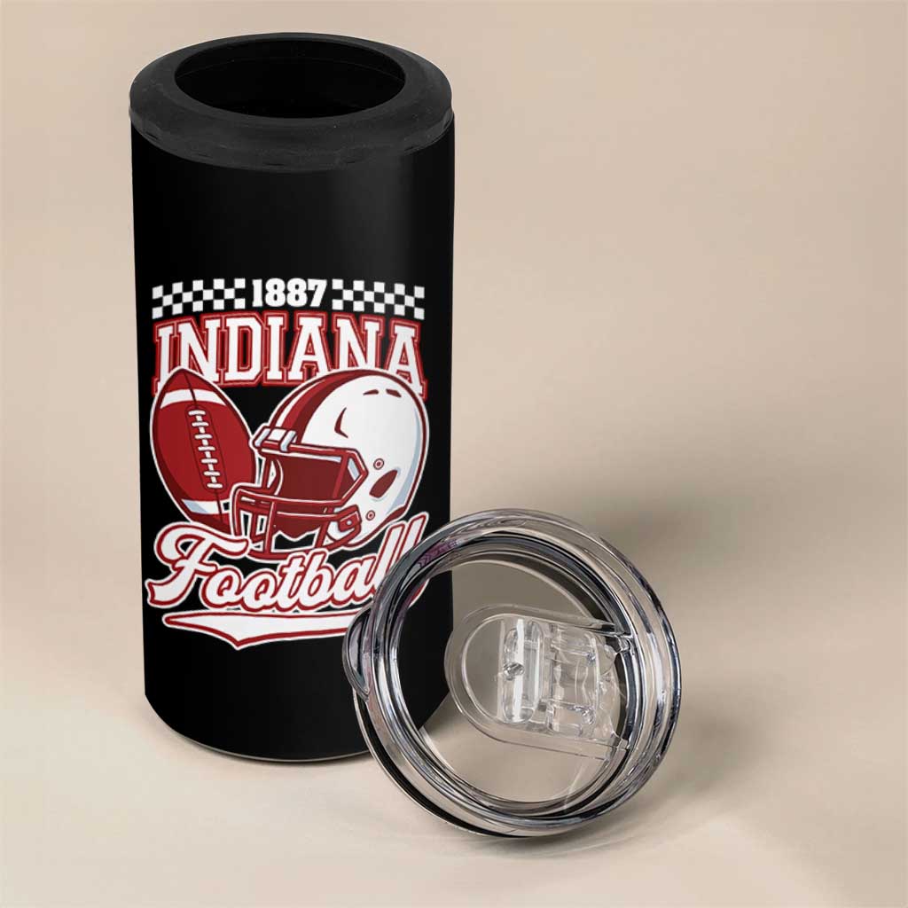 Indiana Pride Football Lover 4 in 1 Can Cooler Tumbler Retro IN for Sport Fans TS02 Print Your Wear