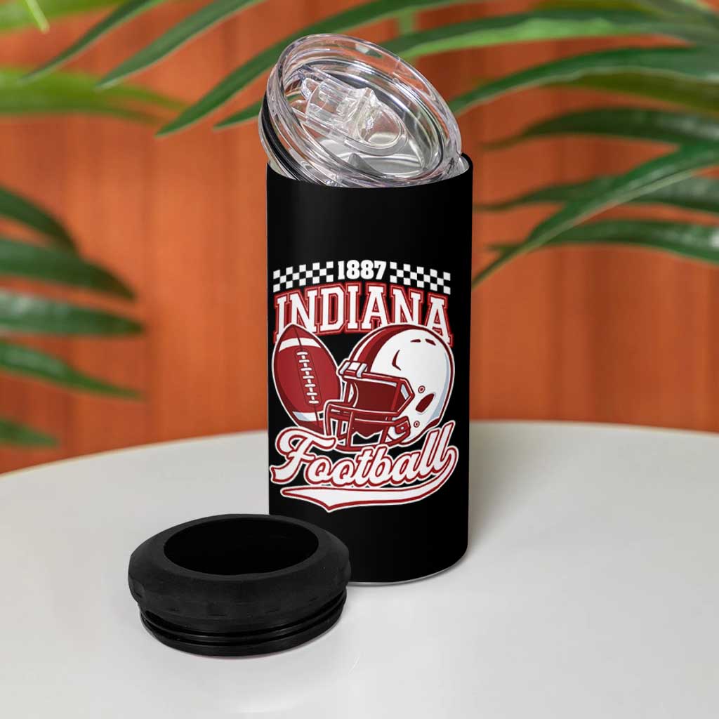 Indiana Pride Football Lover 4 in 1 Can Cooler Tumbler Retro IN for Sport Fans TS02 Print Your Wear