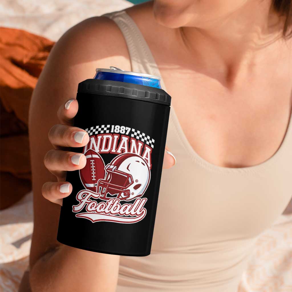 Indiana Pride Football Lover 4 in 1 Can Cooler Tumbler Retro IN for Sport Fans TS02 Print Your Wear