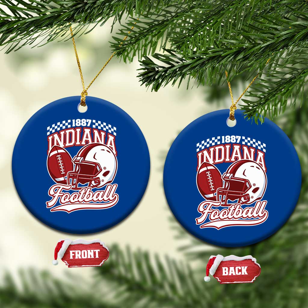 Indiana Pride Football Lover Ceramic Ornament Retro IN for Sport Fans TS02 1pc Blue Print Your Wear